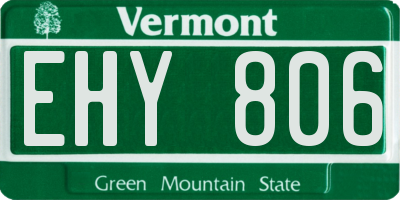 VT license plate EHY806
