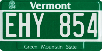 VT license plate EHY854