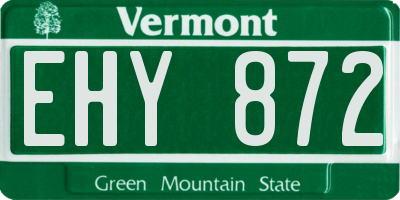 VT license plate EHY872