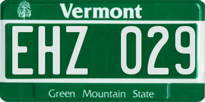 VT license plate EHZ029