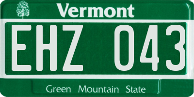 VT license plate EHZ043