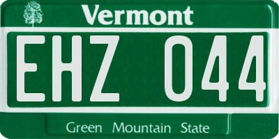VT license plate EHZ044