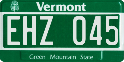 VT license plate EHZ045