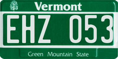 VT license plate EHZ053