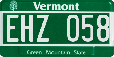 VT license plate EHZ058