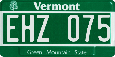 VT license plate EHZ075