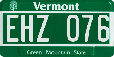 VT license plate EHZ076