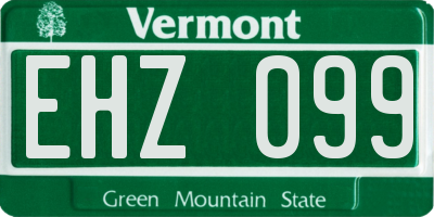 VT license plate EHZ099