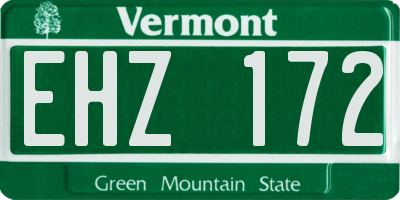 VT license plate EHZ172