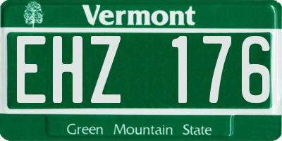 VT license plate EHZ176