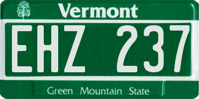 VT license plate EHZ237