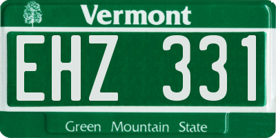 VT license plate EHZ331