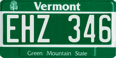 VT license plate EHZ346