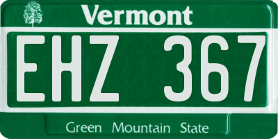 VT license plate EHZ367
