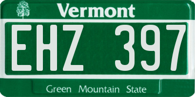 VT license plate EHZ397