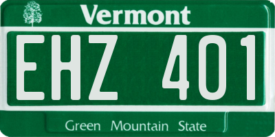 VT license plate EHZ401