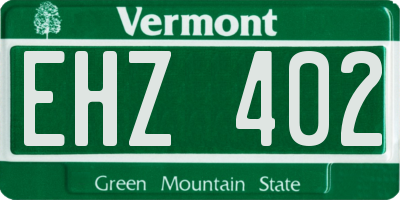 VT license plate EHZ402