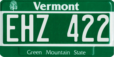 VT license plate EHZ422