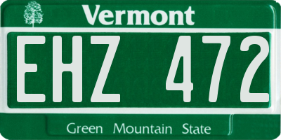 VT license plate EHZ472
