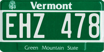 VT license plate EHZ478