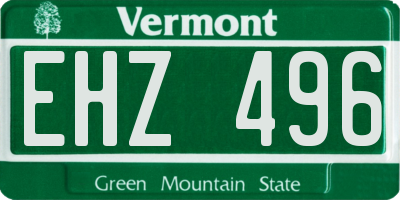 VT license plate EHZ496