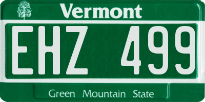 VT license plate EHZ499
