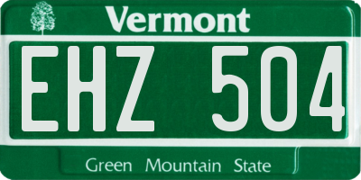 VT license plate EHZ504