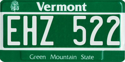 VT license plate EHZ522
