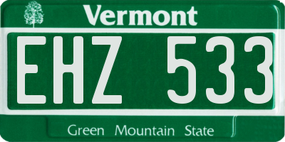 VT license plate EHZ533