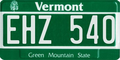VT license plate EHZ540