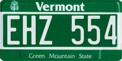 VT license plate EHZ554