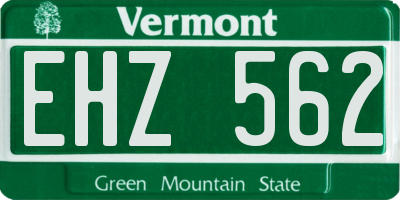 VT license plate EHZ562