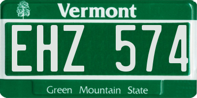 VT license plate EHZ574