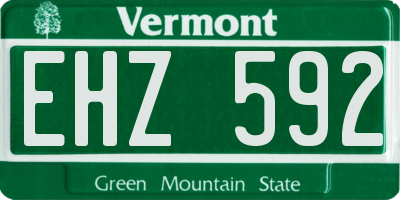 VT license plate EHZ592