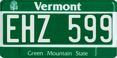 VT license plate EHZ599