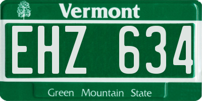 VT license plate EHZ634