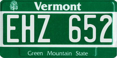 VT license plate EHZ652