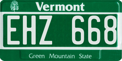 VT license plate EHZ668