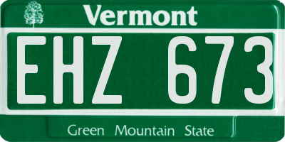 VT license plate EHZ673