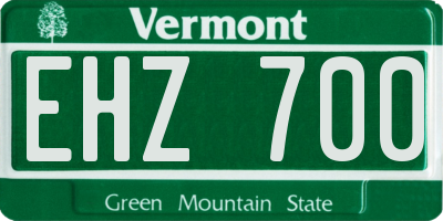 VT license plate EHZ700