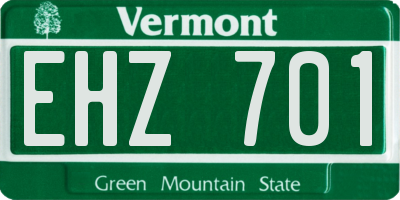 VT license plate EHZ701