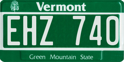 VT license plate EHZ740