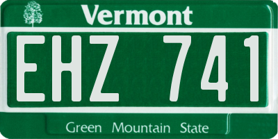 VT license plate EHZ741