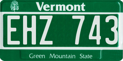 VT license plate EHZ743