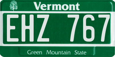 VT license plate EHZ767