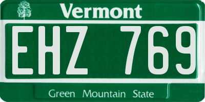 VT license plate EHZ769