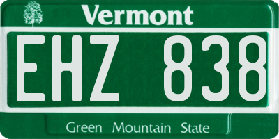 VT license plate EHZ838