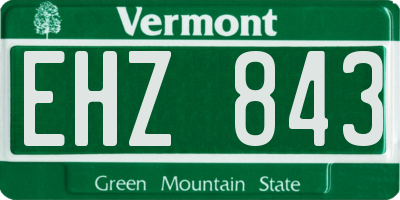 VT license plate EHZ843