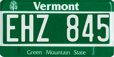 VT license plate EHZ845