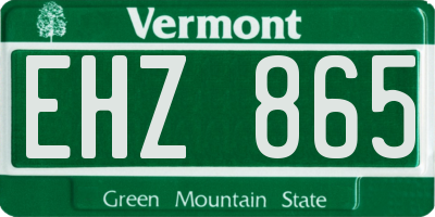 VT license plate EHZ865